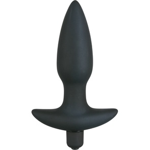  Чёрная анальная вибровтулка с 5 скоростями 15 см 