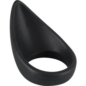  Чёрное кольцо с хвостиком для стимуляции промежности 