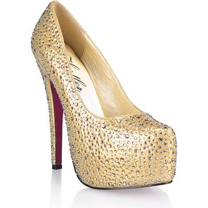  Золотистые туфли с кристаллами Golden Diamond 