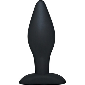  Чёрный анальный стимулятор Silicone Butt Plug Large 12 см 