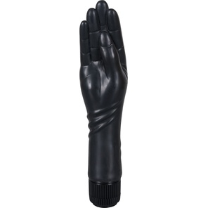  Чёрный вибромассажер-рука для фистинга 25 см 