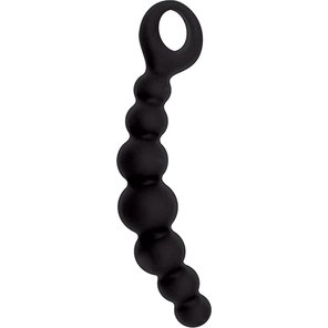  Чёрная анальная цепочка CATERPILL-ASS SILICONE BLACK 19,5 см 