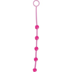  Розовая анальная цепочка с 5 шариками JAMMY JELLY ANAL 5 BEADS PINK 38 см 