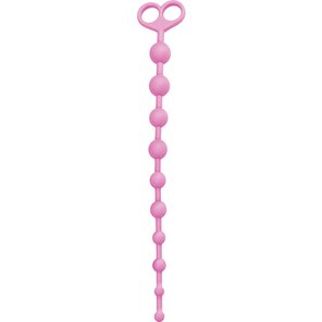  Розовая анальная цепочка из 10 звеньев ANAL JUGGLING BALL SILICONE 33,6 см 
