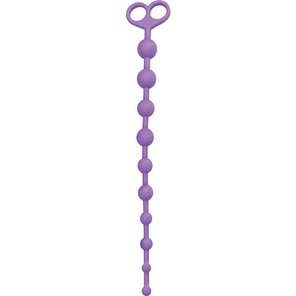  Фиолетовая анальная цепочка с 10 звеньями ANAL JUGGLING BALL SILICONE 33,6 см 
