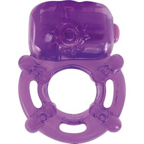  Фиолетовое эрекционное виброкольцо VIBRATING COCK RING KINKY 