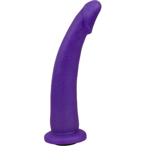  Фиолетовая гладкая изогнутая насадка-плаг 20 см 