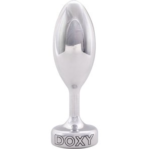  Серебристая анальная втулка Doxy Smooth Butt Plug 10,5 см 