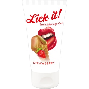  Лубрикант на водной основе Lick it! Strawberry с ароматом клубники 50 мл 