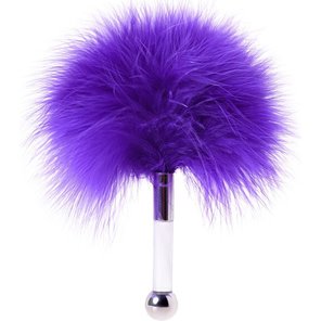 Кисточка для щекотания с фиолетовыми пёрышками 13 см 