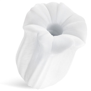  Белый нереалистичный мастурбатор в форме бутона цветка Datura 