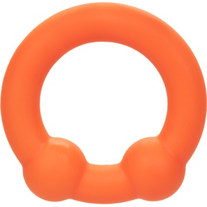  Оранжевое эрекционное кольцо Liquid Silicone Dual Ball Ring 