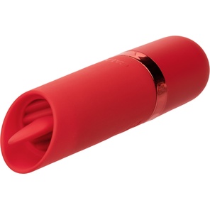  Красный клиторальный стимулятор с подвижным язычком Flicker 