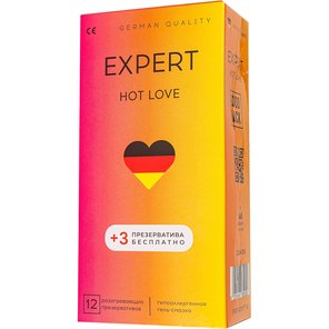  Презервативы EXPERT Hot Love с разогревающим эффектом 12 шт.( 3 в подарок) 