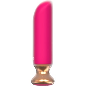  Розовый перезаряжаемый мини-вибратор 12 см 