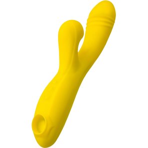 Желтый двусторонний вибратор Mia 22 см 