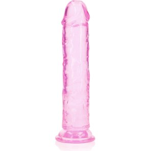  Розовый фаллоимитатор Crystal Clear на присоске 22 см 