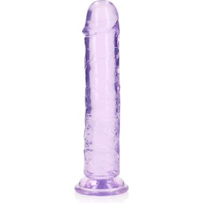  Фиолетовый фаллоимитатор Crystal Clear на присоске 22 см 