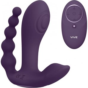  Фиолетовый женский вибромассажер Kata с пультом ДУ 12 см 
