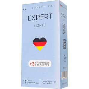  Ультратонкие презервативы EXPERT Lights 12 шт.( 3 в подарок) 