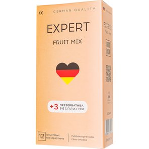  Ароматизированные презервативы EXPERT Fruit Mix 12 шт.( 3 в подарок) 