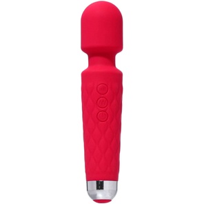  Красный жезловый вибромассажер с рифленой ручкой 20,4 см 