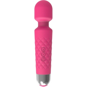  Розовый wand-вибратор с подвижной головкой 20,4 см 