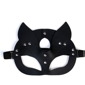  Оригинальная черная маска «Кошка» с ушками 