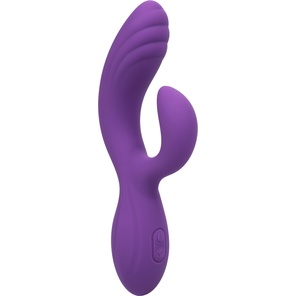  Фиолетовый вибромассажер-кролик Stella Liquid Silicone “C” Curve 19 см 
