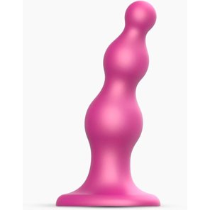  Розовый стимулятор-ёлочка Dildo Plug Beads Framboise Size M 15 см 