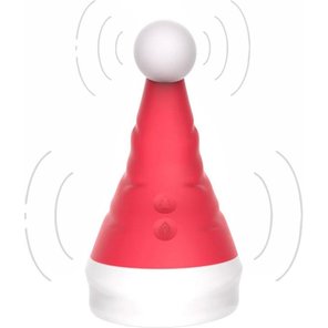  Красный вибростимулятор в форме колпака Magical Santa Hat 