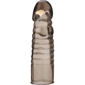  Дымчатая насадка-удлинитель Ribbed Realistic Penis Enhancing Sleeve Extension 15,2 см 