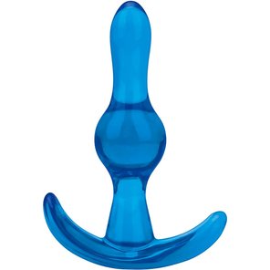  Голубой анальный стимулятор Tear Drop Butt Plug 8,9 см 