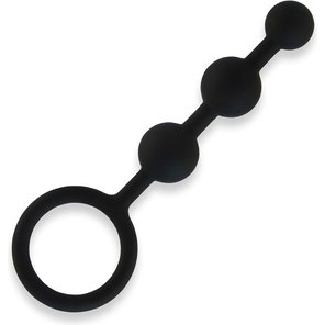  Черные силиконовые анальные бусы Silicone Anal Beads 14 см 