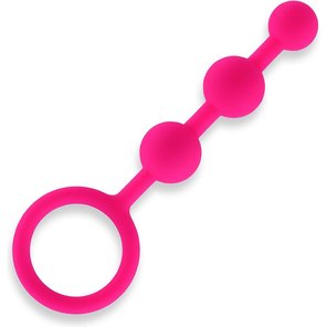  Розовые силиконовые анальные бусы Silicone Anal Beads 14 см 