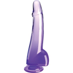  Фиолетовый фаллоимитатор с мошонкой на присоске 10’’ Cock with Balls 27,9 см 