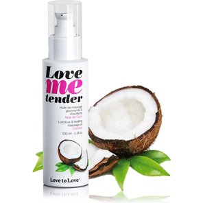  Съедобное согревающее массажное масло Love Me Tender Cocos с ароматом кокоса 100 мл 