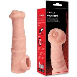  Телесная фантазийная насадка на член Cock Sleeve Size M 