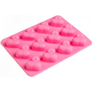  Ярко-розовая силиконовая форма для льда с фаллосами 