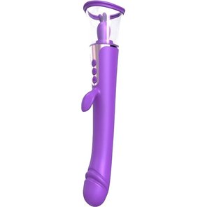  Фиолетовый двусторонний вибростимулятор Esther 26,5 см 