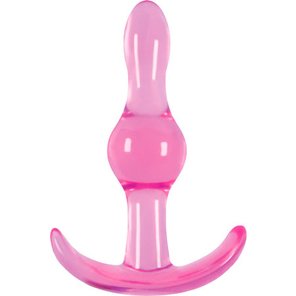  Розовая анальная пробка Jelly Rancher T-Plug Wave 9,7 см 
