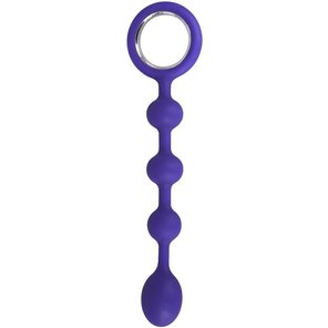 Фиолетовая анальная цепочка с ручкой-кольцом 23,5 см 