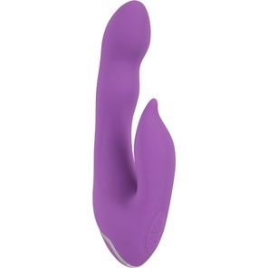  Фиолетовый вибромассажёр для внутренней и наружной стимуляции Purple Vibe G-Spot 20 см 