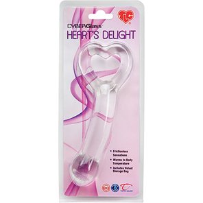  Стеклянный фаллос с ручкой-сердечком TLC CyberGlass Heart’s Delight 17 см 