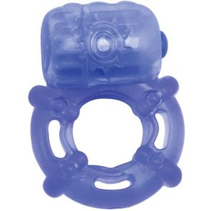  Голубое эрекционное кольцо с вибрацией Climax Juicy Rings 