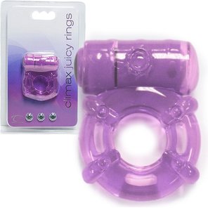  Фиолетовое эрекционное кольцо с вибрацией Climax Juicy Rings 