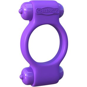  Фиолетовое эрекционное кольцо с 2 виброэлементами Magic Touch Couples Ring 