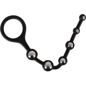  Анальная цепочка с ручкой-кольцом Bendable Silicone Beads 25 см 