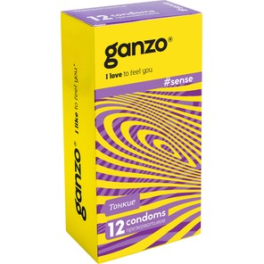  Тонкие презервативы для большей чувствительности Ganzo Sence 12 шт 