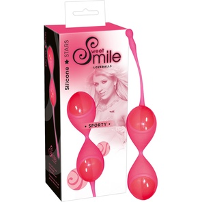  Розовые вагинальные шарики с хвостиком для извлечения 